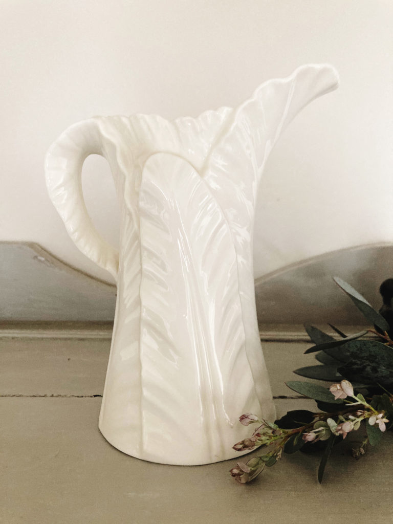 Royal Worcester 1896 white leaf porcelain jug